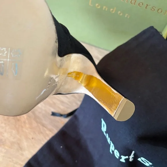 Rupert Sanderson Black & Gold Heeled Boots- all luxury leather materials! - Picture 3 of 11